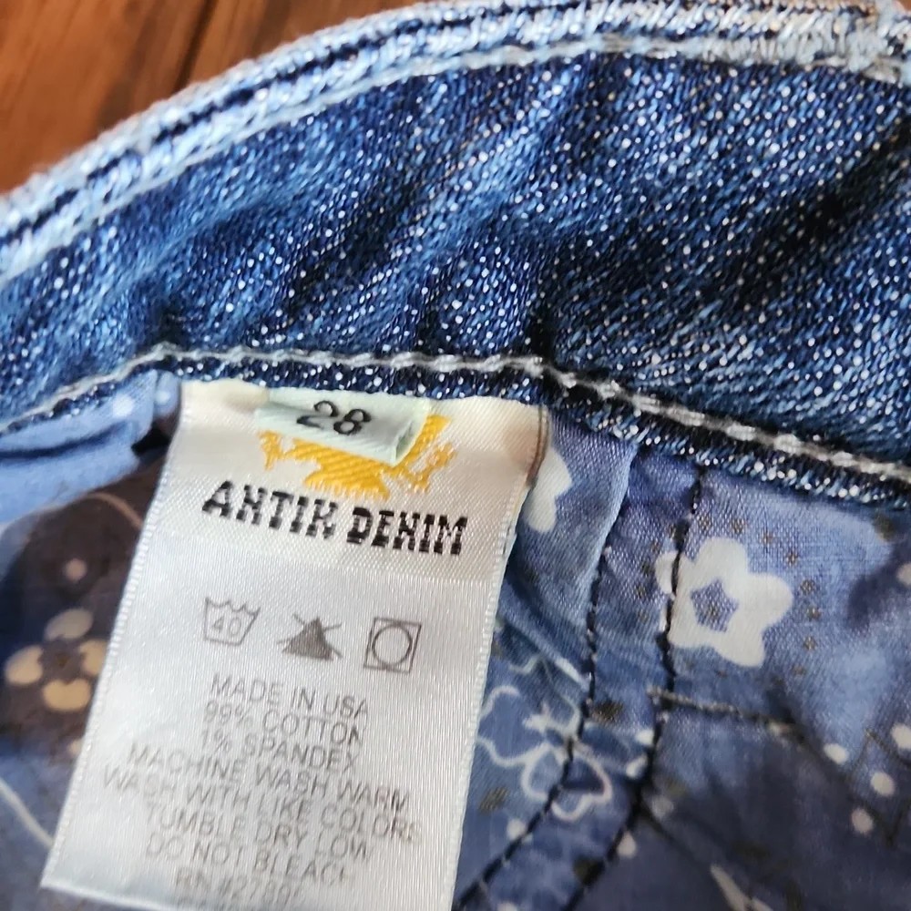 Antik Embroidered Pocket Bootcut Dark Wash Jeans - Picture 8 of 9